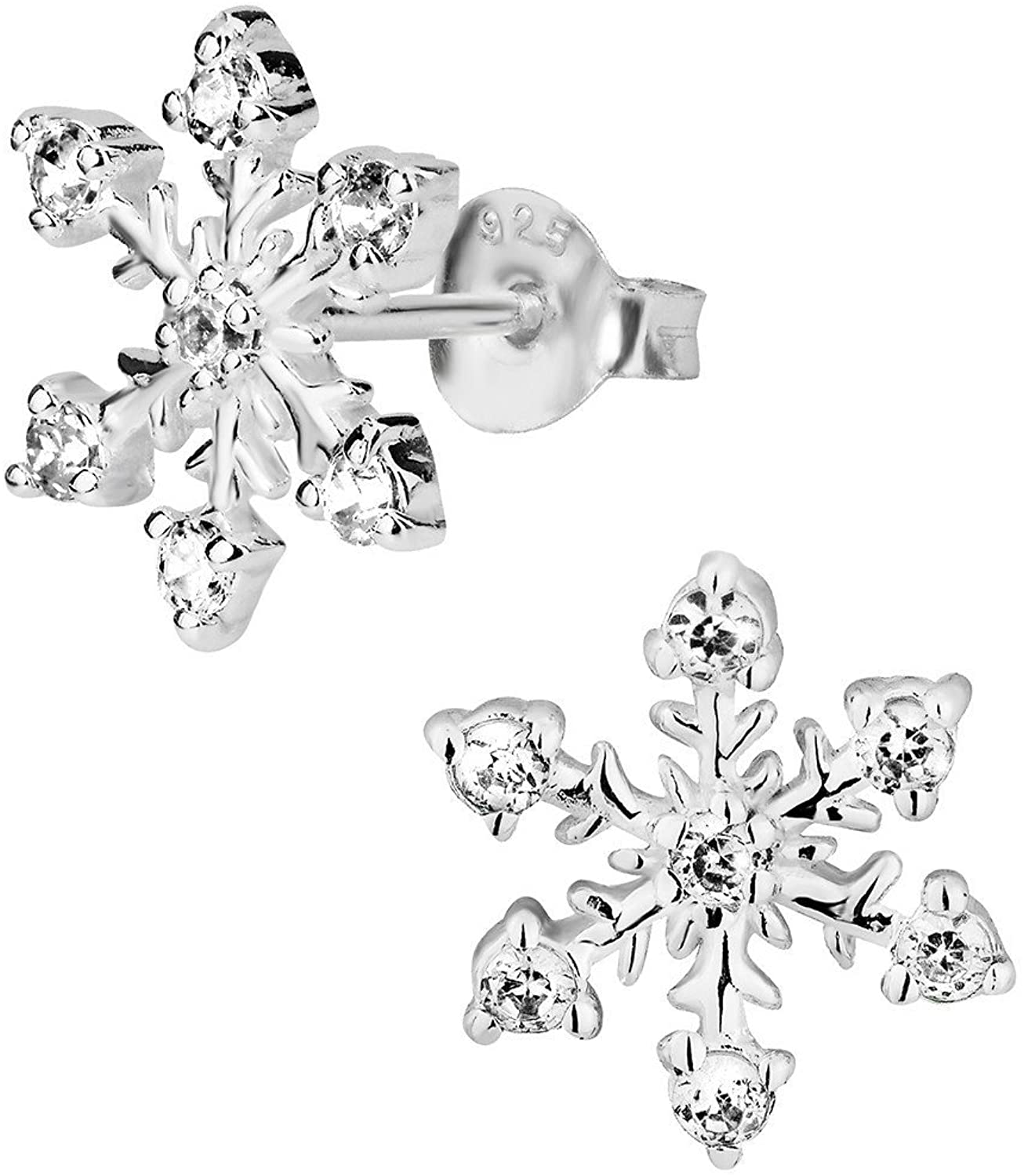 Hypoallergenic Sterling Simulated Diamond Snowflake Jewelry for Kids