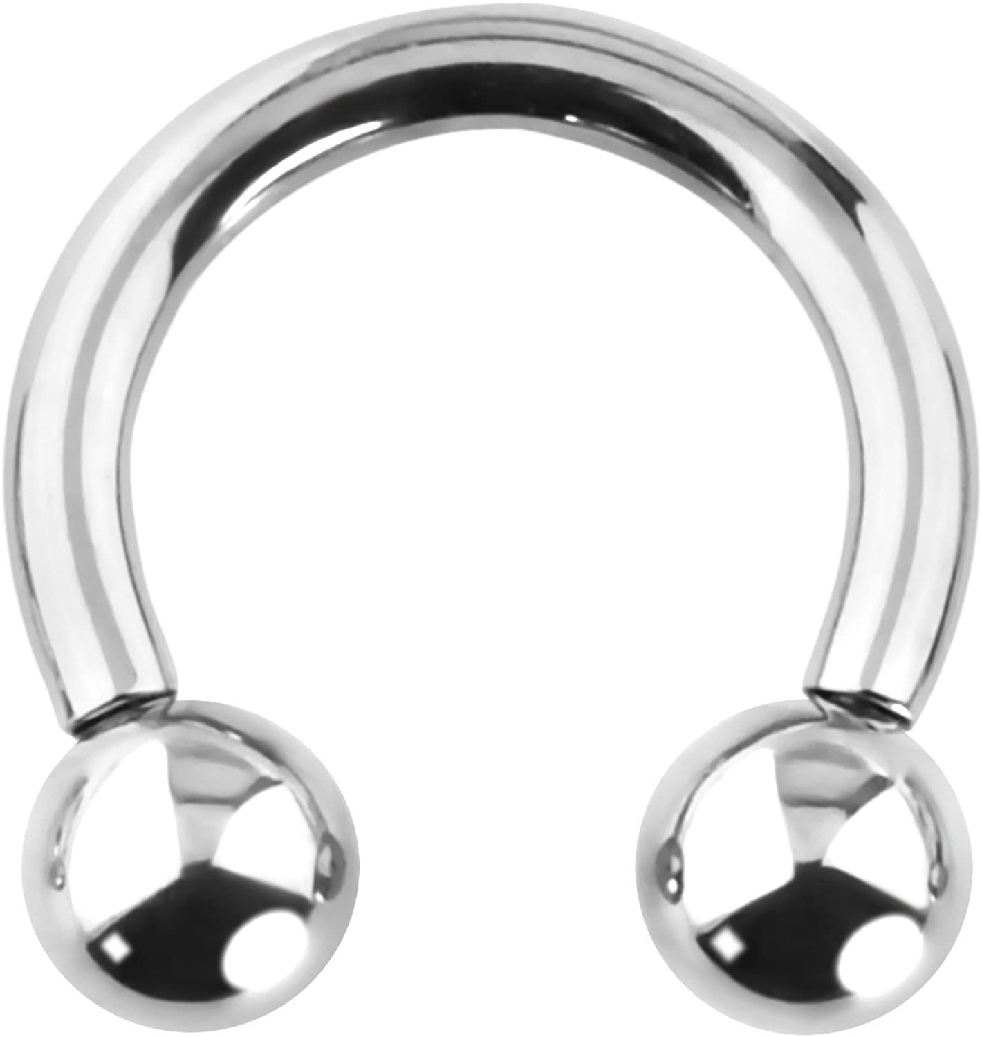 Forbidden Body Jewelry 14G-16G Solid Titanium Internally Threaded Horseshoe Ring for Cartilage/Septum