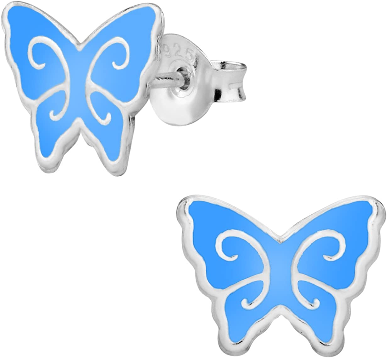 Hypoallergenic Sterling Silver Butterfly Stud Earrings for Kids (Nickel Free)