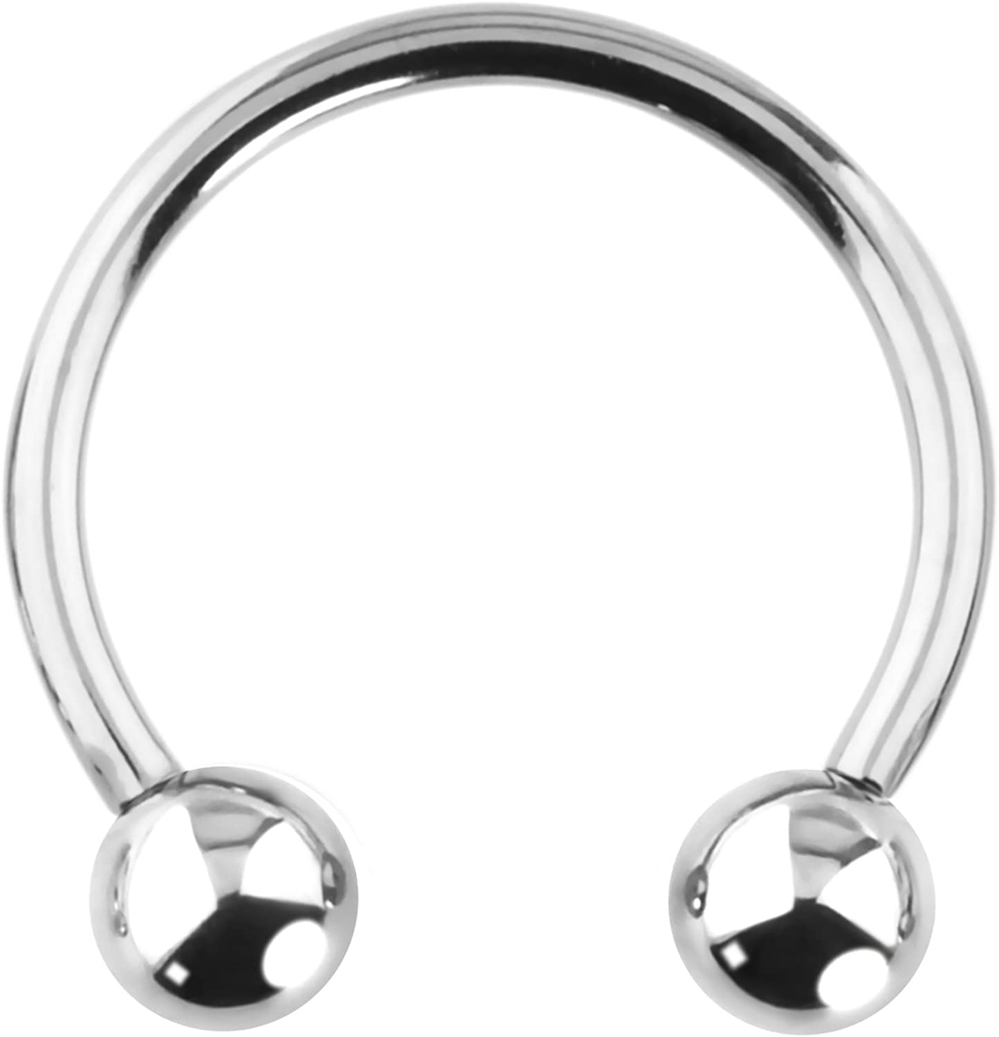 Forbidden Body Jewelry 14G-16G Solid Titanium Internally Threaded Horseshoe Ring for Cartilage/Septum