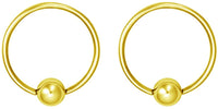 Forbidden Body Jewelry Pair 2g-20g Gold & Rose Gold Tone Surgical Steel Captive Bead Body Piercing Hoops (2pcs)