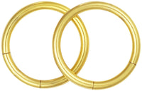 Forbidden Body Jewelry Pair of 2 Segment Rings: 14g 1/2" Surgical Steel Gold IP Plated Seamless Hoop Earrings