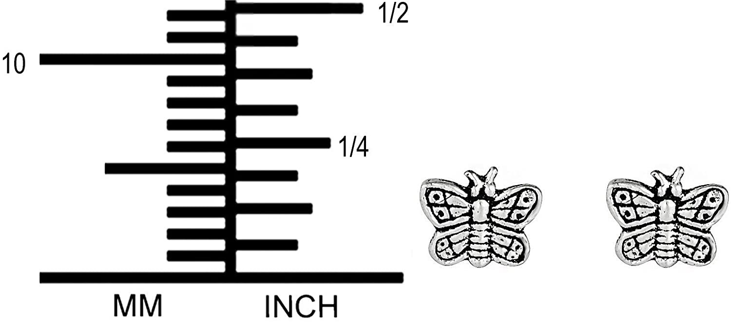 Hypoallergenic Sterling Silver Vintage Butterfly Stud Earrings for Kids (Nickel Free)