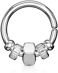 Forbidden Body Jewelry 16g/18g Bendable Surgical Steel Cartilage Hoop with Removable Beads, Comfort Ends