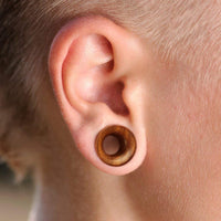 Forbidden Body Jewelry 5-25mm Organic Saba Wood Double Flared Saddle Fit Tunnel Plug Earrings (Pairs)