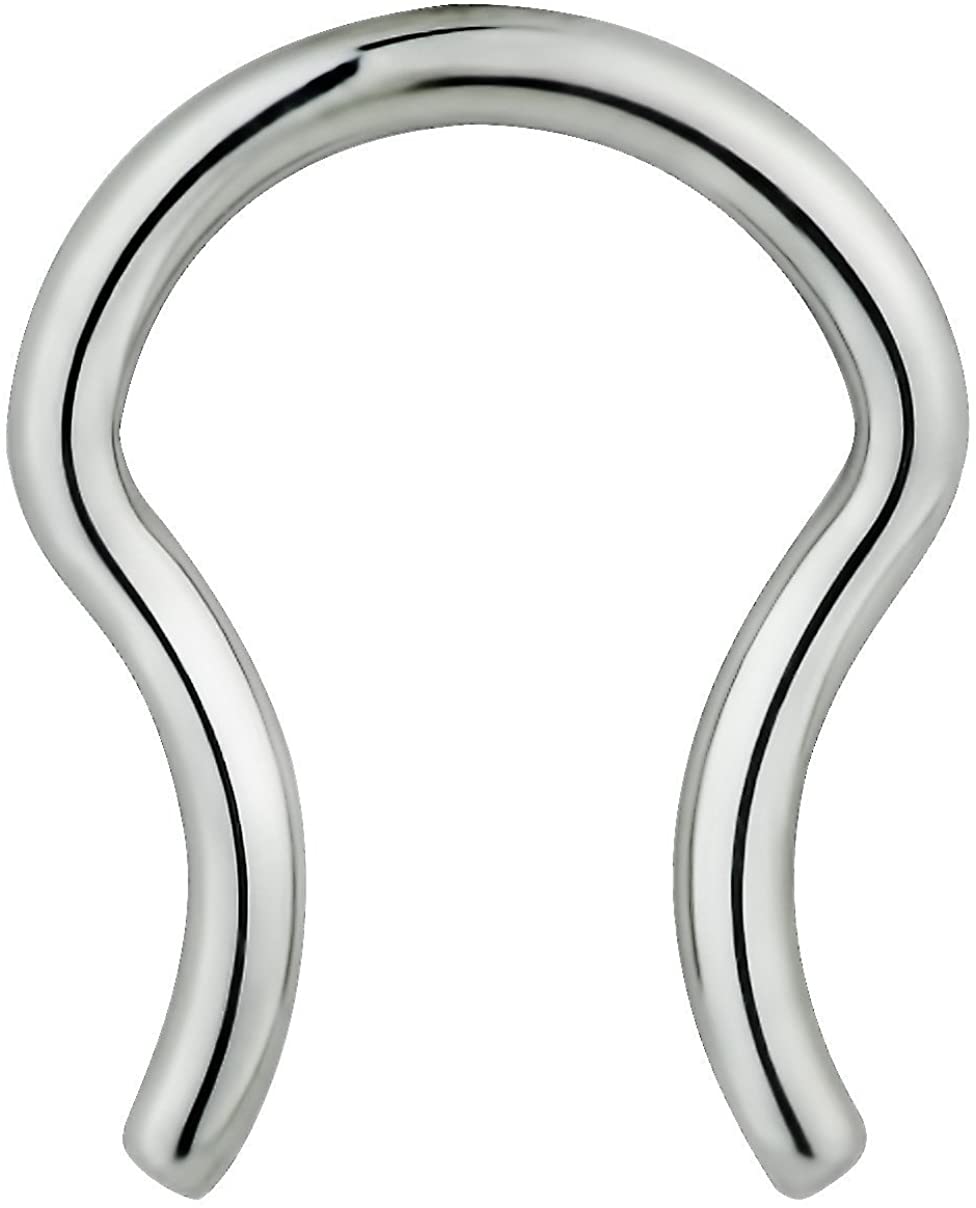 Forbidden Body Jewelry 14g Surgical Steel U-Shaped Flared Ends Septum Piercing Retainer