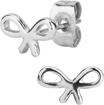 Stainless Steel Bow Stud Earrings for Kids