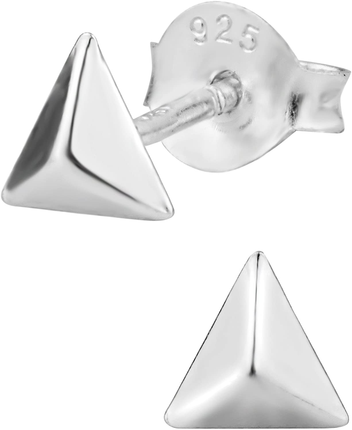 Hypoallergenic Sterling Silver Geometric Triangle Stud Earrings for Kids (Nickel Free)