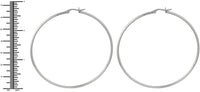 Stainless Steel 2.75" Hoop Earrings for Women