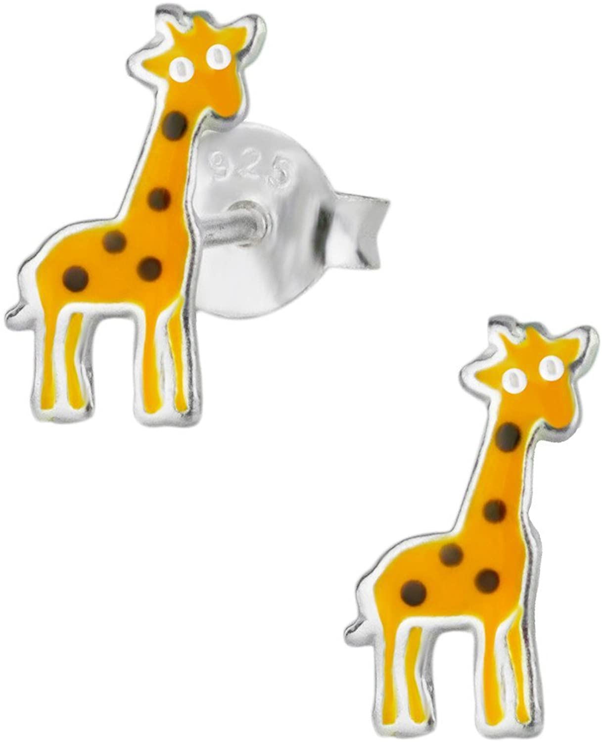 Hypoallergenic Sterling Silver Giraffe Stud Earrings for Kids (Nickel Free)