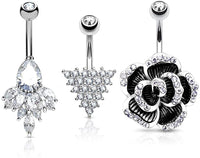 Forbidden Body Jewelry Super Glam Belly Ring Variety Value Pack (Choose Style/Color)