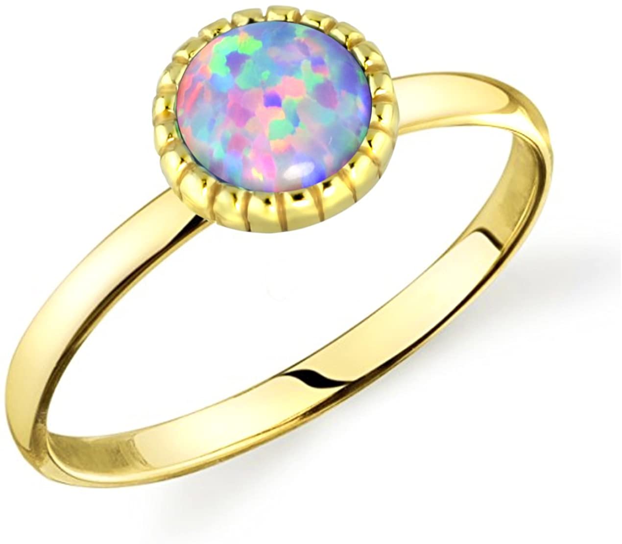 Forbidden Body Jewelry .925 Sterling Silver Synthetic Opal Knuckle Ring (Size 3.5)