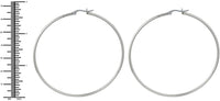 Stainless Steel 2.75" Hoop Earrings for Women