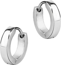 Stainless Steel Small 3/8 Inch Huggie Hoop Earrings for Men