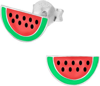 Hypoallergenic Sterling Silver Watermelon Stud Earrings for Kids (Nickel Free)