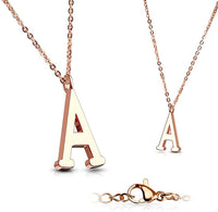 Forbidden Body Jewelry 17 in + 2 in Ext Rose Gold Plated Stainless Steel Initial Charm Necklace (A to Z)