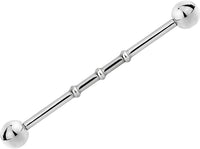 Forbidden Body Jewelry 14G Surgical Steel 32mm-38mm Notched Industrial Piercing Barbell