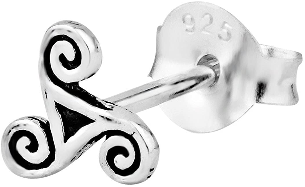 Cartilage Earring Stud: Sterling Silver Tiny Celtic Spiral Cartilage Earring (Sold Individually)