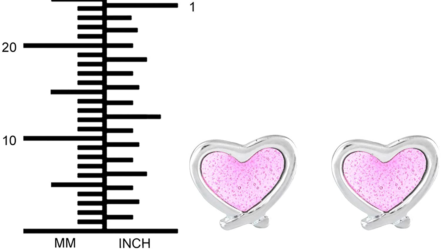 Hypoallergenic Sterling Silver Pink Heart Stud Earrings for Kids (Nickel Free)