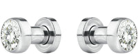 Forbidden Body Jewelry 8G-7/8 Surgical Steel Screw Fit CZ Center Tunnel Plug Earrings (Sold as Pair)