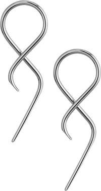 Forbidden Body Jewelry Pair of 14g Surgical Steel 1.75" Twisting Curved Hanging Loop Taper Earrings