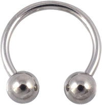 14g 1/2 Inch Surgical Steel Horseshoe Circular Barbell Body Piercing Ring