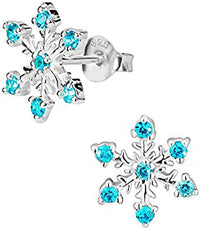 Hypoallergenic Sterling Simulated Diamond Snowflake Jewelry for Kids