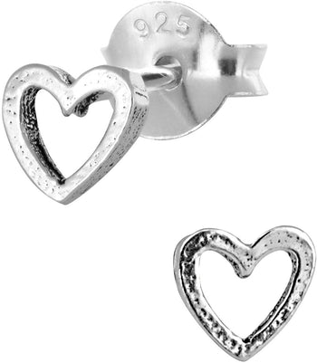 Hypoallergenic Sterling Silver Tiny Heart Stud Earrings for Kids (Nickel Free)