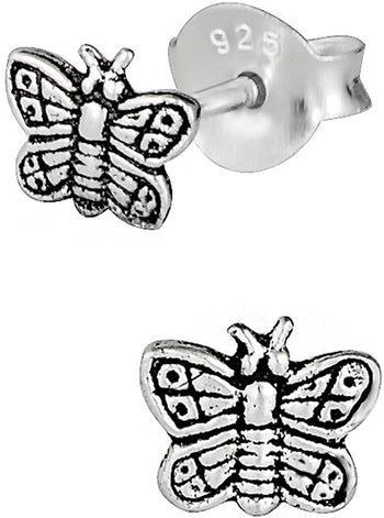 Hypoallergenic Sterling Silver Vintage Butterfly Stud Earrings for Kids (Nickel Free)