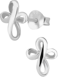 Hypoallergenic Sterling Silver Round Cross Stud Earrings for Kids (Nickel Free)