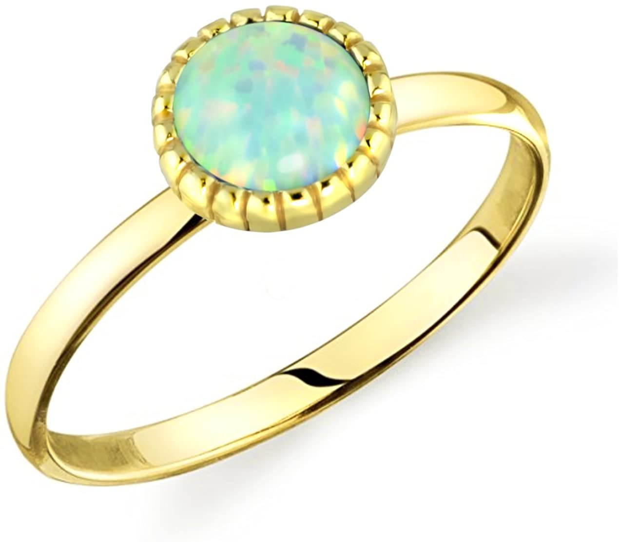 Forbidden Body Jewelry .925 Sterling Silver Synthetic Opal Knuckle Ring (Size 3.5)