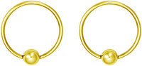 Forbidden Body Jewelry Pair 2g-20g Gold & Rose Gold Tone Surgical Steel Captive Bead Body Piercing Hoops (2pcs)