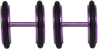 Forbidden Body Jewelry 16g 10mm Titanium IP Purple Surgical Steel Cheater Plug Earrings, Fake 00 Gauge Earrings