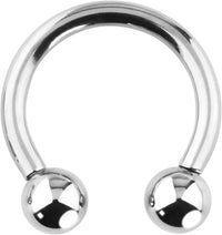 Forbidden Body Jewelry 14G-16G Solid Titanium Internally Threaded Horseshoe Ring for Cartilage/Septum