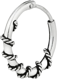 Forbidden Body Jewelry Sterling Silver Hypoallergenic 7/16" Braided Design Cartilage Hoop Earring (Sold Individually)