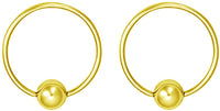 Forbidden Body Jewelry Pair 2g-20g Gold & Rose Gold Tone Surgical Steel Captive Bead Body Piercing Hoops (2pcs)