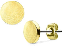 Geo-Shaped Surgical Steel Brushed Finish Stud Earrings