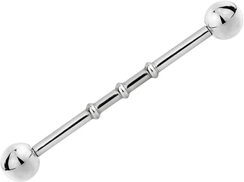 Forbidden Body Jewelry 14G Surgical Steel 32mm-38mm Notched Industrial Piercing Barbell