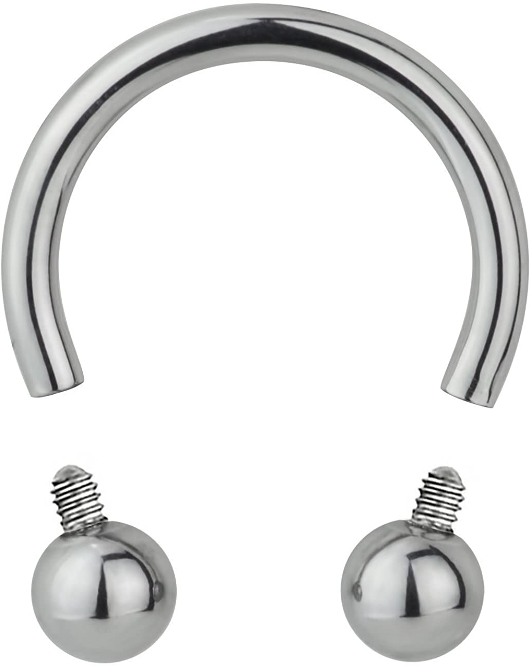 14g 11mm Surgical Steel Internally Threaded Horseshoe Body Piercing Ring