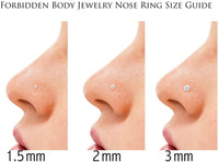 Forbidden Body Jewelry 20g 6mm Surgical Steel L Shaped Nose Ring with 3mm CZ Crystal