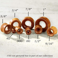 Forbidden Body Jewelry 5-25mm Organic Saba Wood Double Flared Saddle Fit Tunnel Plug Earrings (Pairs)