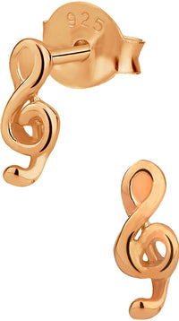 Hypoallergenic Gold Plated Sterling Silver Music Note Stud Earrings for Kids (Nickel Free)