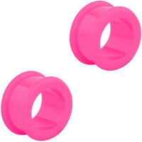 Forbidden Body Jewelry Set of 5/8 Inch Ultra Soft Comfort Fit Silicone Ear Gauges, 16mm Flat Double Flared Tunnel Plug Earrings