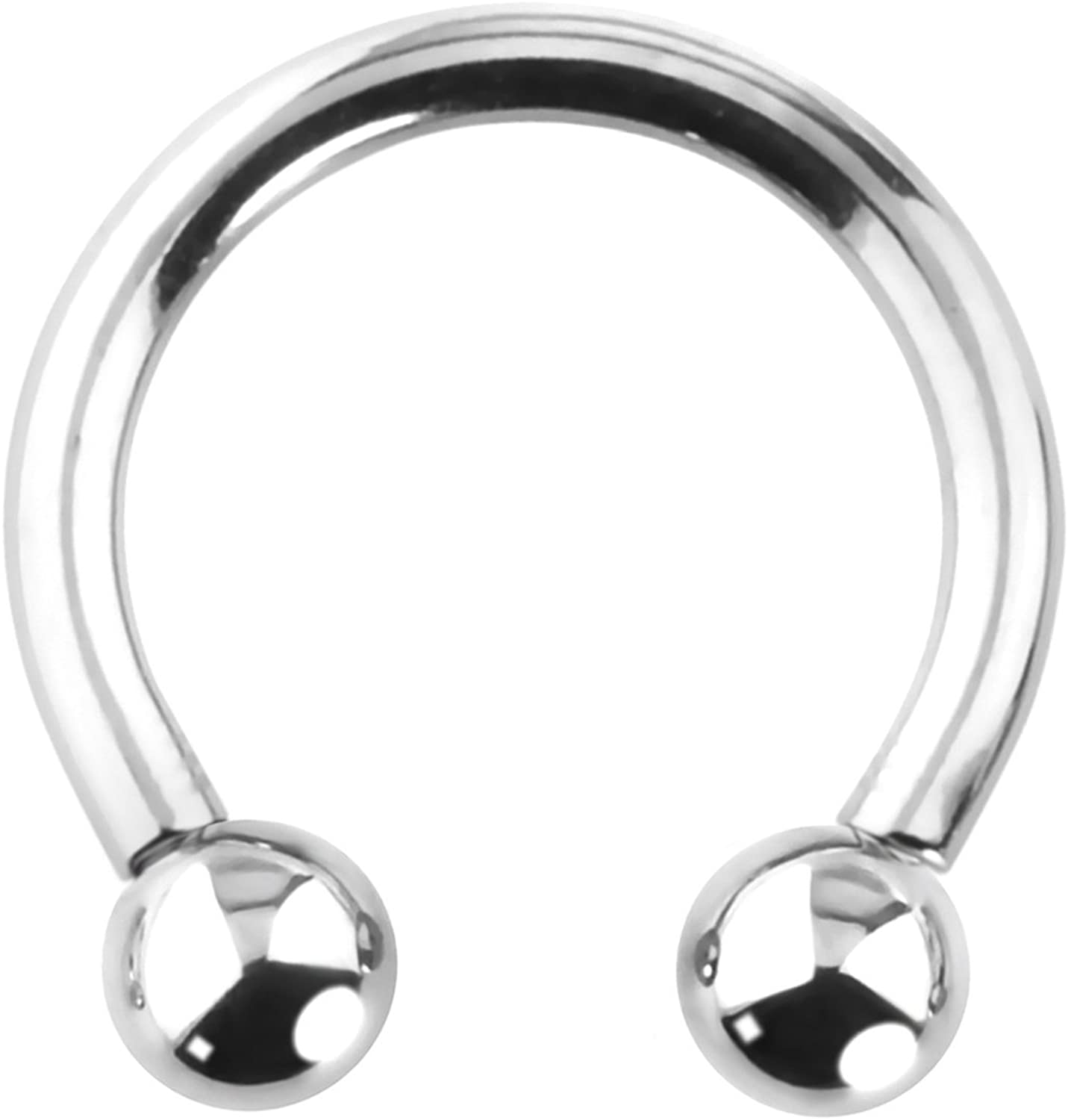 Forbidden Body Jewelry 14G-16G Solid Titanium Internally Threaded Horseshoe Ring for Cartilage/Septum