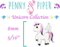 Hypoallergenic Sterling Silver Prancing Unicorn with Wings Earrings for Kids (Pink/Purple)