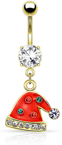 Forbidden Body Jewelry 14g Surgical Steel Christmas Themed Belly Button Ring (Choose Style)