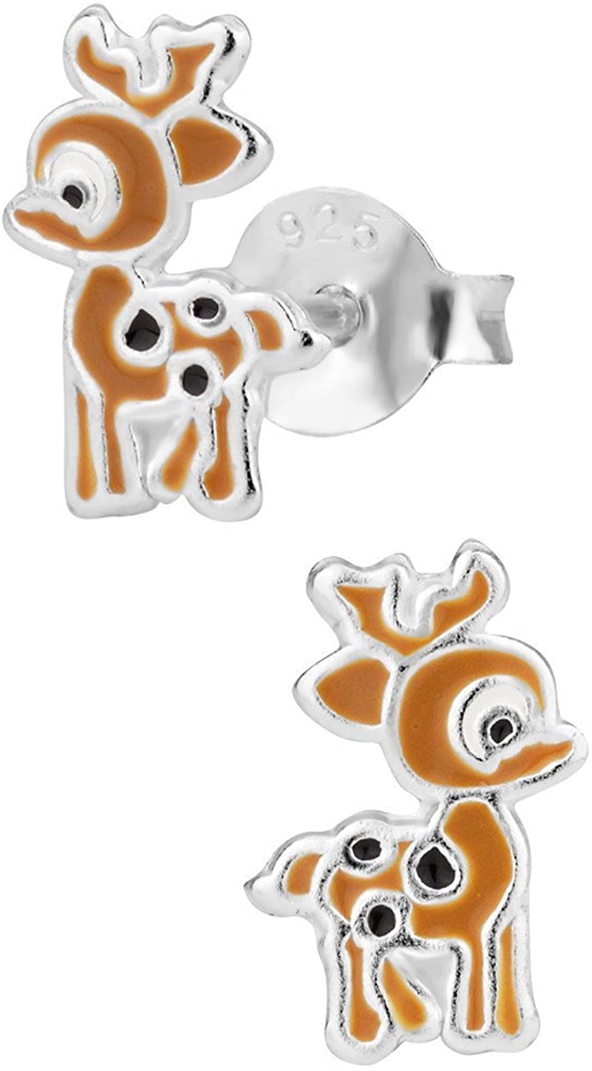 Hypoallergenic Sterling Silver Christmas Stud Earrings for Kids (Nickel Free)