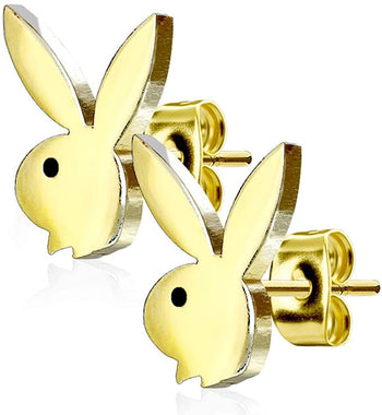 316L Surgical Steel Playboy Bunny Stud Earrings