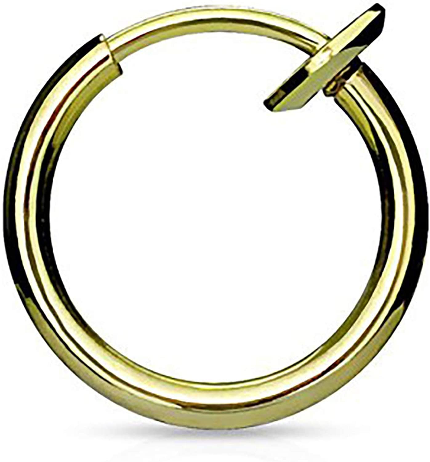 Forbidden Body Jewelry Surgical Steel Spring-Action Faux Septum, Ear & Nose Hoop (No Piercing Required)