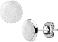 Geo-Shaped Surgical Steel Brushed Finish Stud Earrings